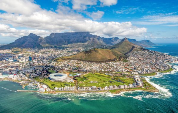 Cape Town and the 12 Apostels from above in South Africa