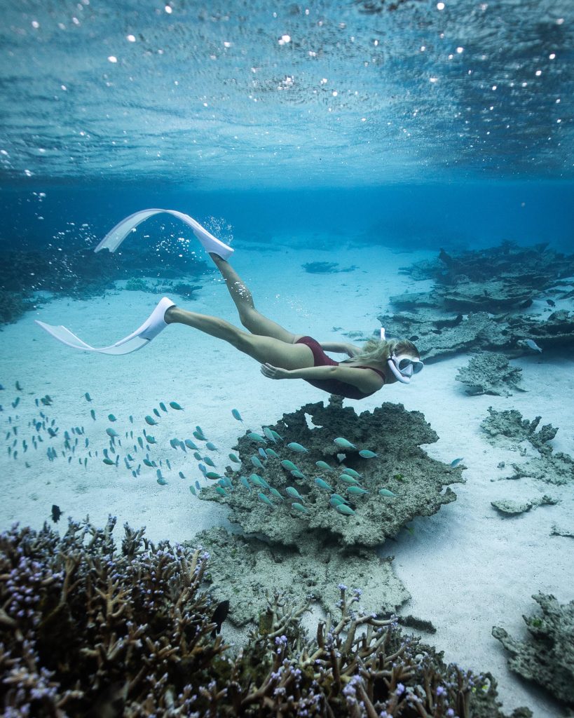 Snorkeling in Mauritius.